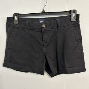 Gap Relaxed‎ Girlfriend Shorts Black Women's Size 6 Summer Casual Sporty Chino